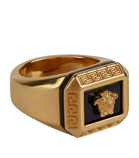 versace gold square medusa ring|Versace Medusa ring men.